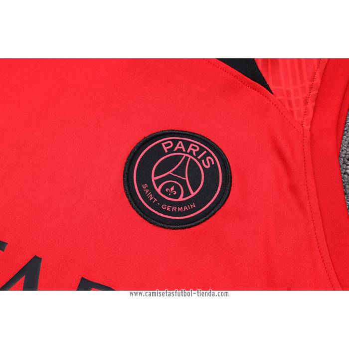Camiseta de Entrenamiento Paris Saint-Germain Jordan 2023 2024 Sin Mangas Rojo